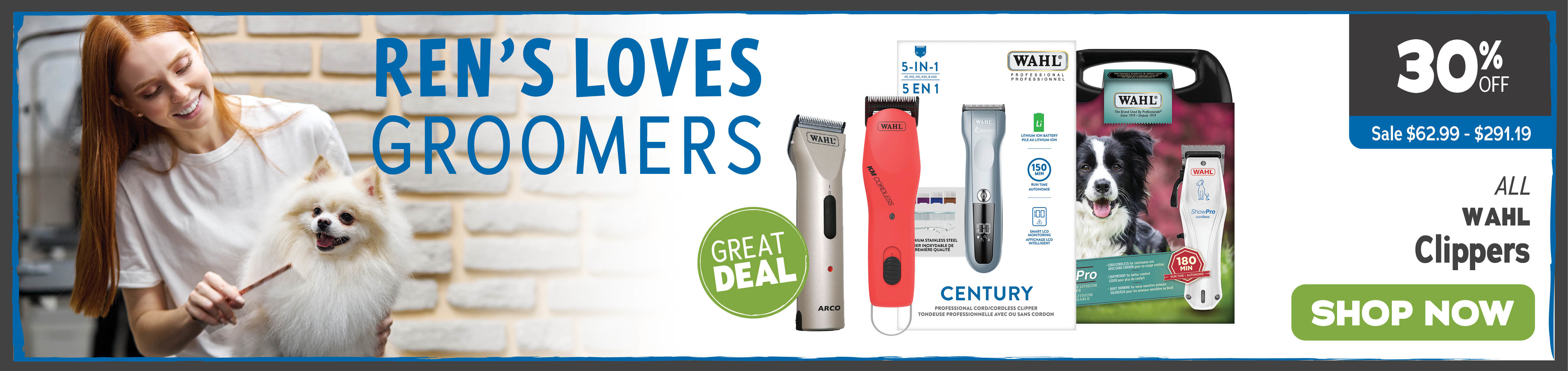 Ren's Loves Groomers Sale 30% Off All Wahl Clippers