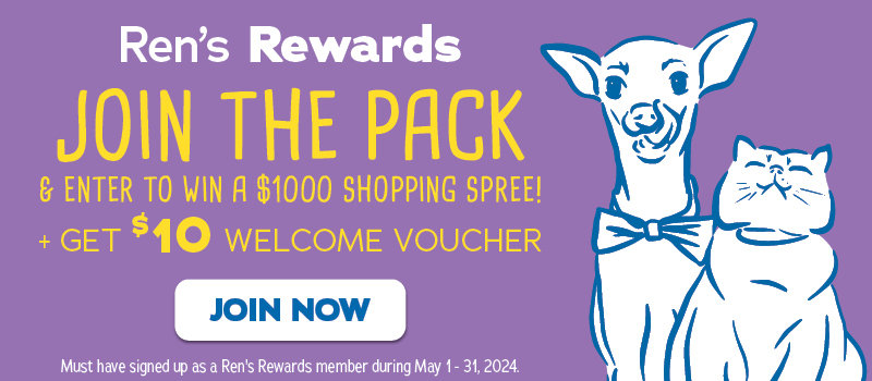 Ren's rewards - Join the pack and enter to win a $1000 shopping spree and get a $10 welcome voucher