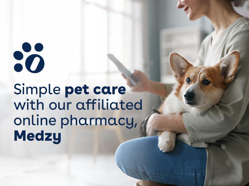 Simple pet care with our affiliated online pharmacy, Medzy