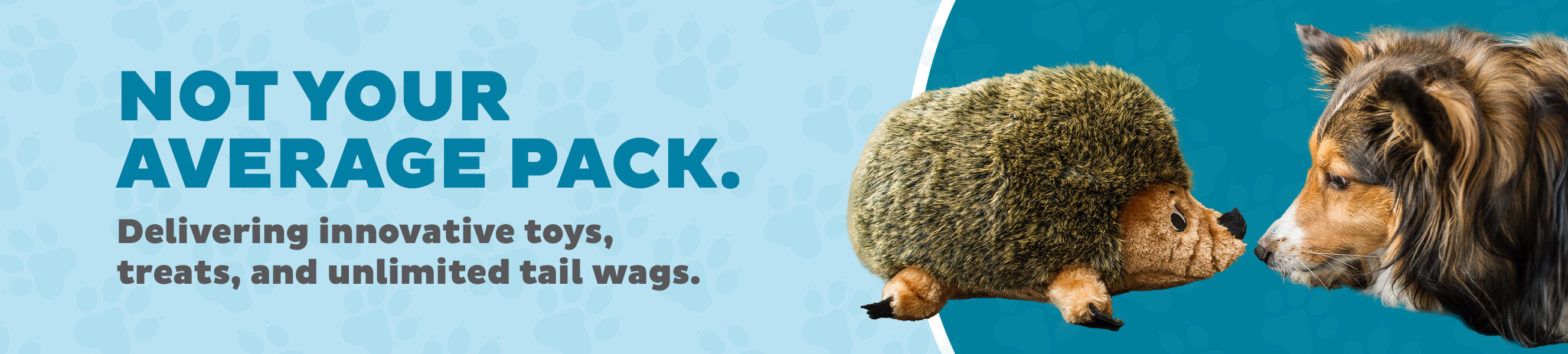 Not your average pack. delivering innovative toys, treats and unlimited tail wags.