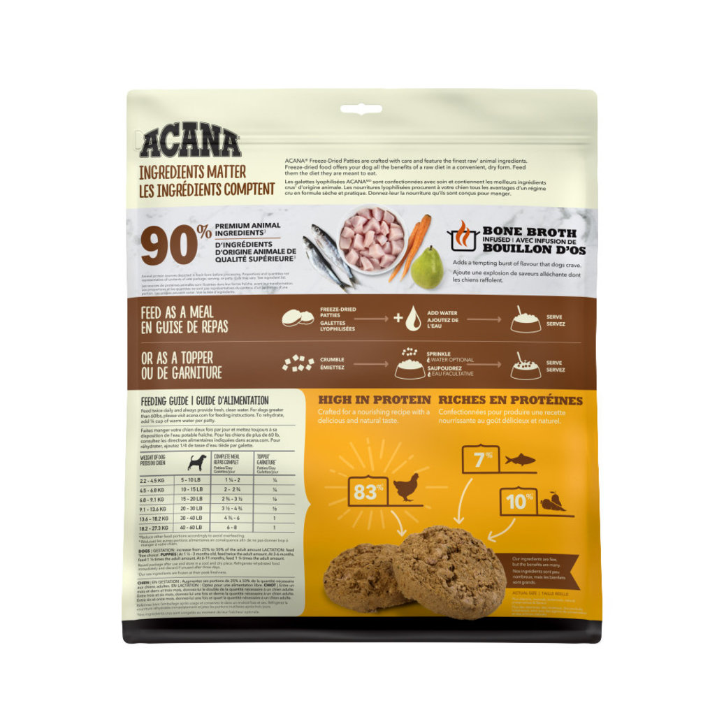 View larger image of Acana, Adult - FD Patties - Free Run Chicken - 397 g - Freeze Dried Dog Food