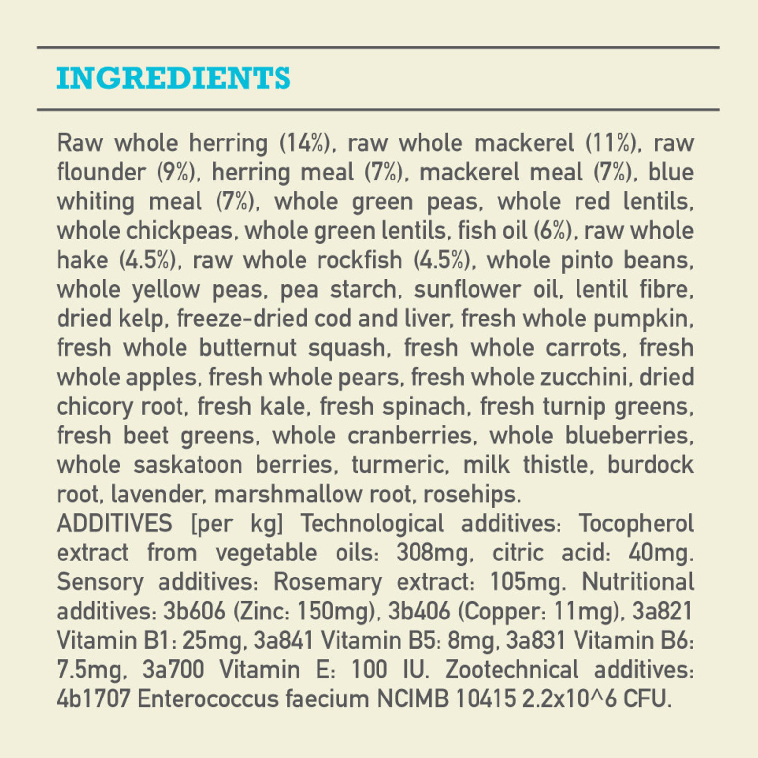 Acana dog sale food ingredient list