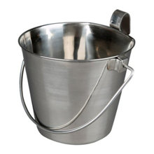 Stainless Steel Flat Sided Pail, bucket with handle and hook(s) – CANIS  CALLIDUS Quality Dog Supplies from Europe