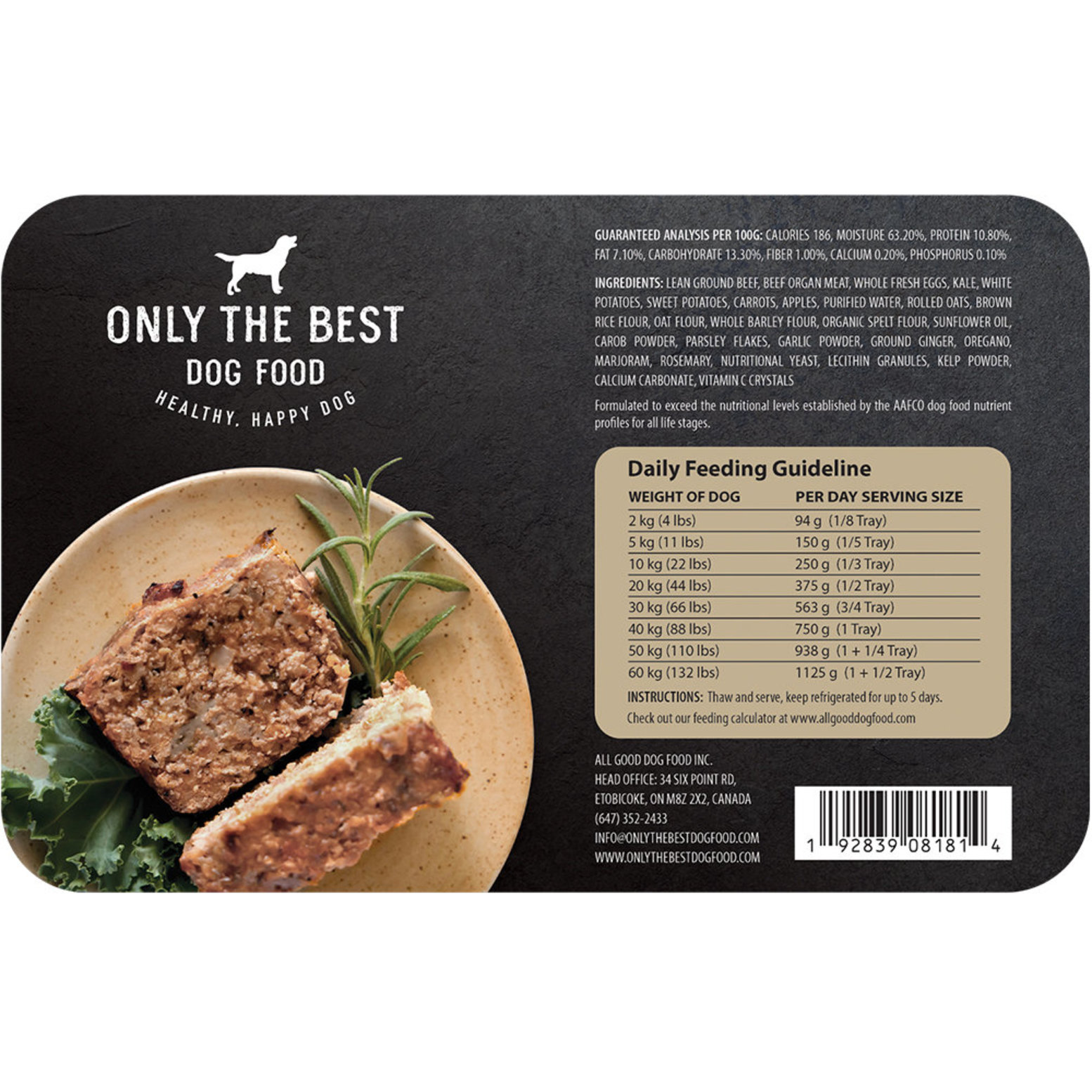 All Good Dog Food Gently Cooked Meatloaf Beef 750 g Ren s Pets