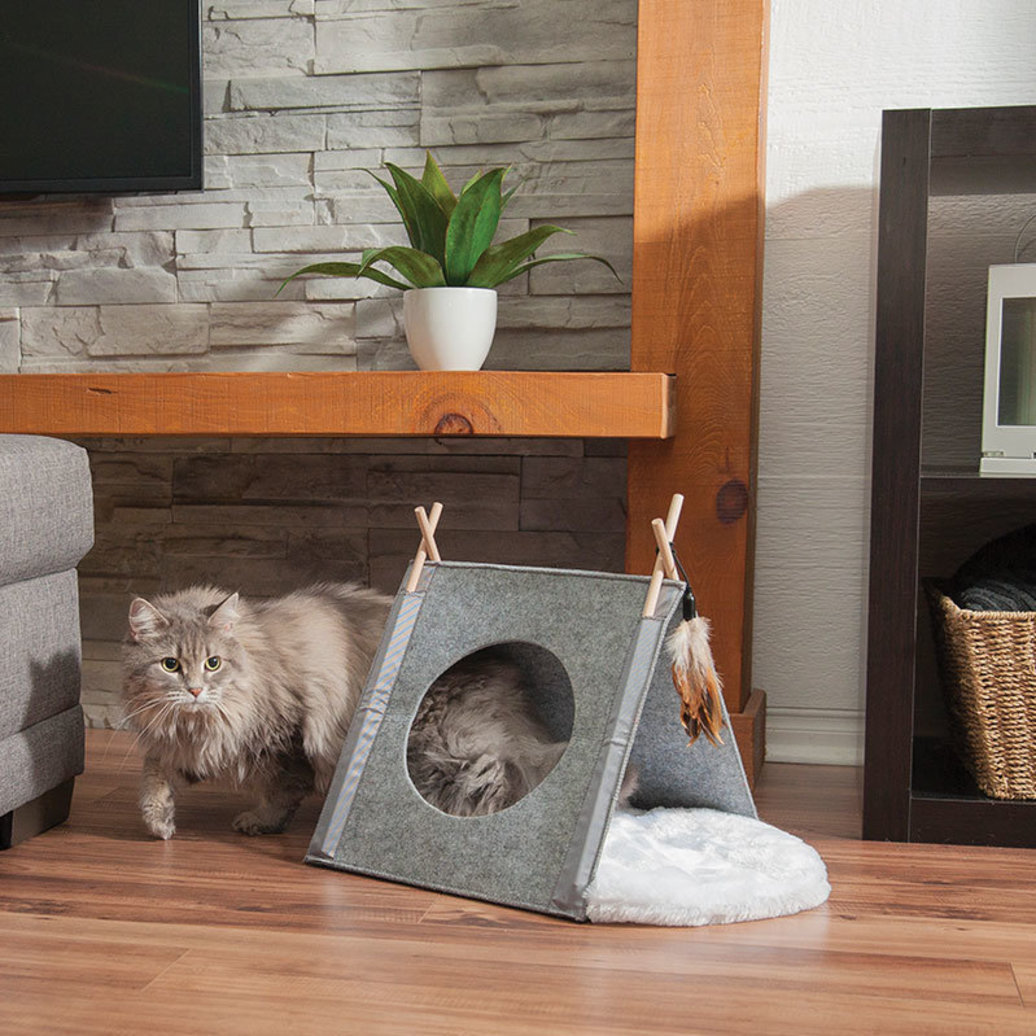 View larger image of BeOneBreed, Felt Cat Tent w/ Cushion - Grey