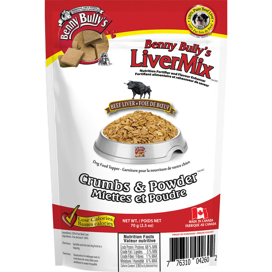 View larger image of Benny Bully's, Crumbs & Powder - Beef Liver - 70 g  - Dog Treat