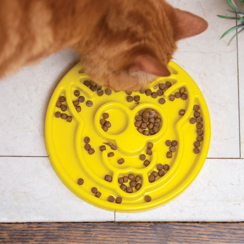 View larger image of BeOneBreed, Feline, Slow Feeder - Yellow - 8" - Cat Auto Feeder