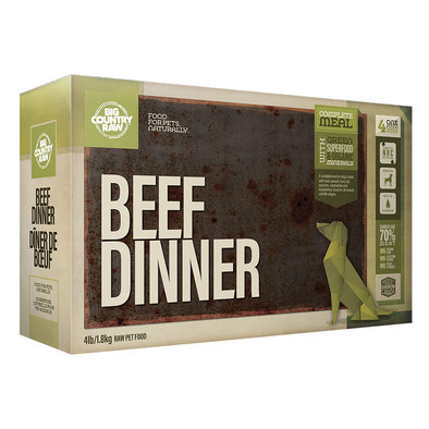 Big Country Raw, Beef Dinner - 4 lb - Frozen Dog Food