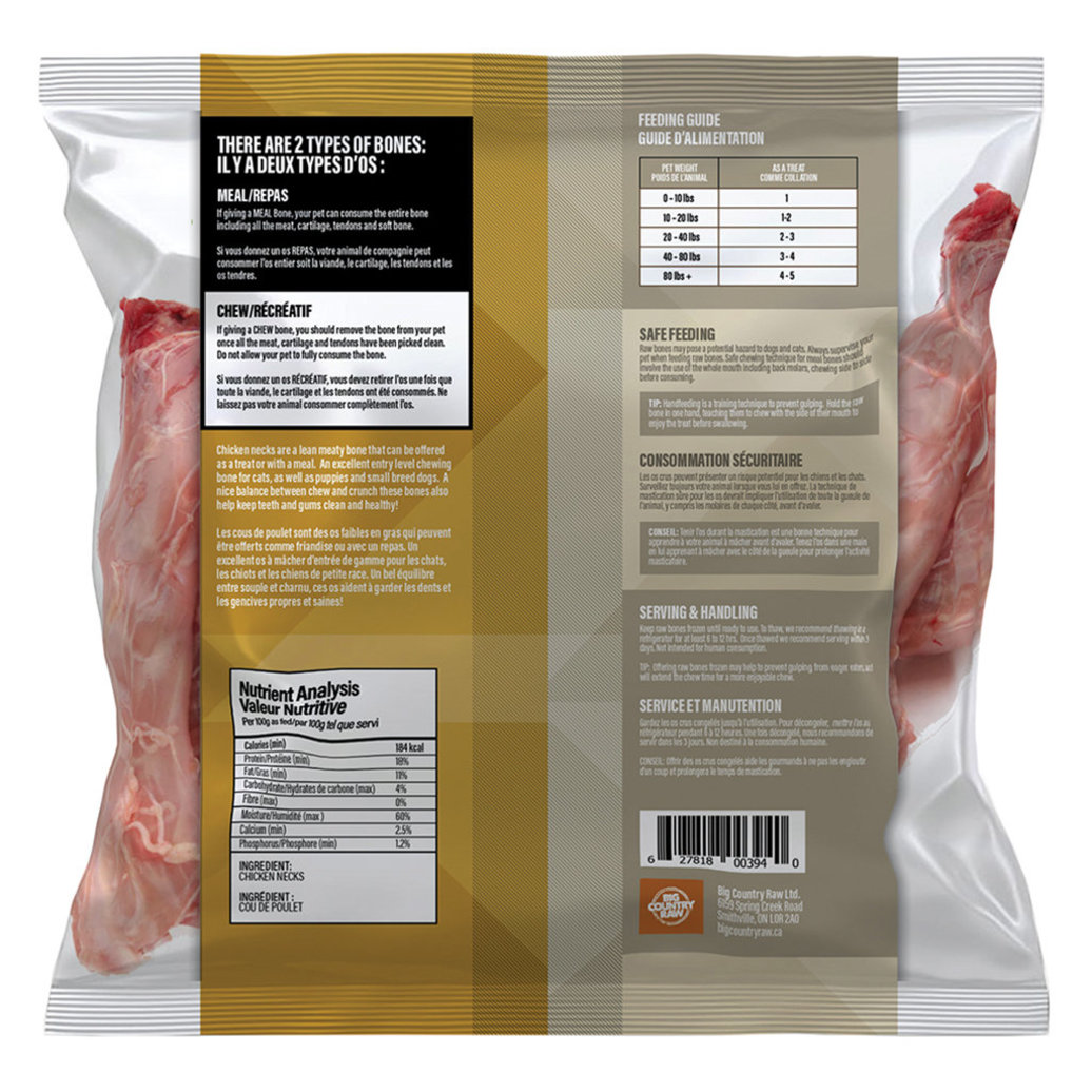 View larger image of Big Country Raw, Chicken Neck  -1 lb - Frozen Dog Food