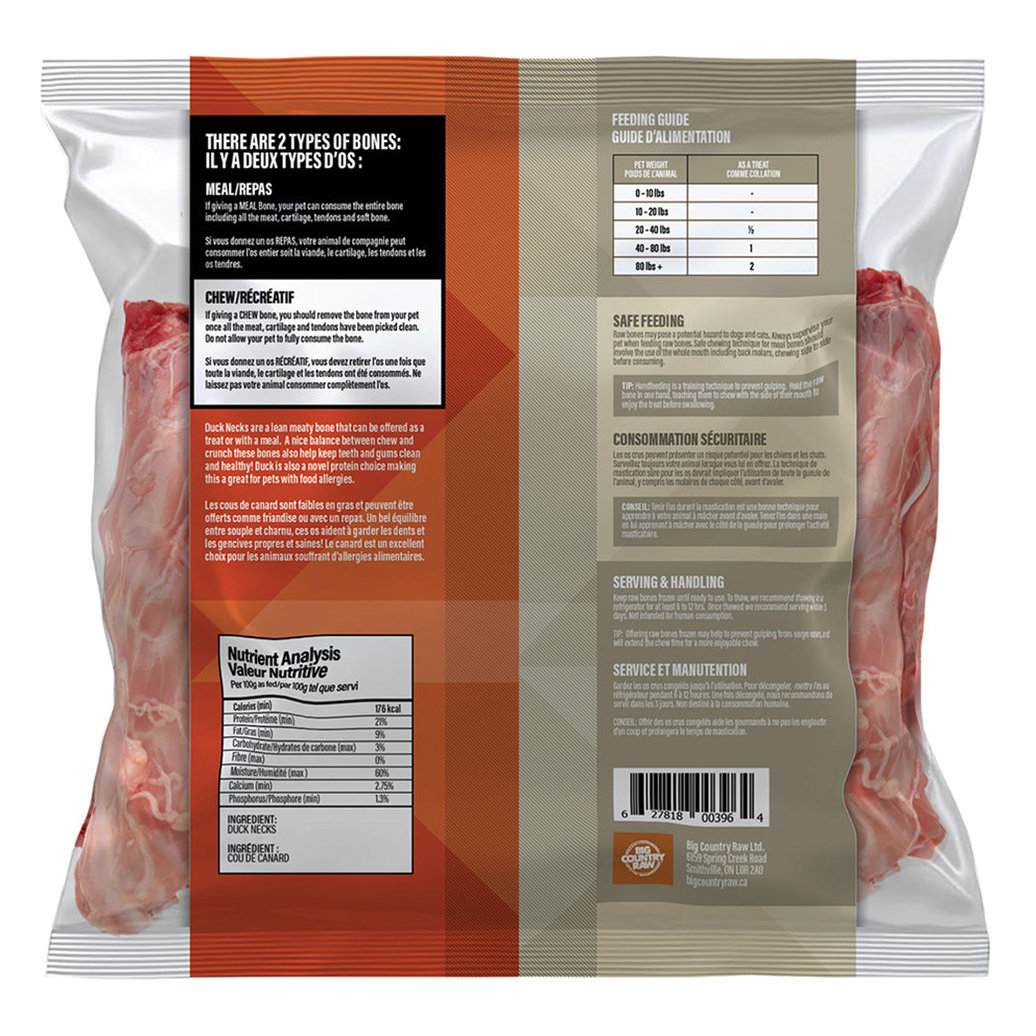 View larger image of Big Country Raw, Duck Neck - 1 lb - Frozen Dog Food