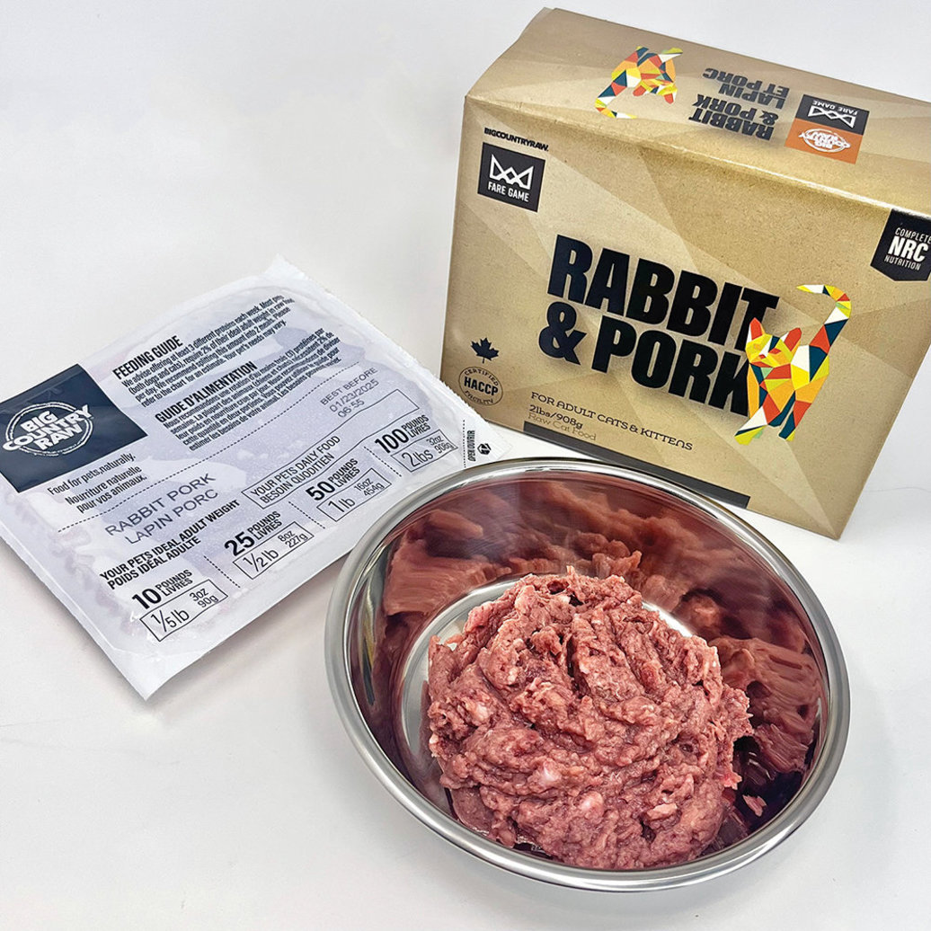 View larger image of Big Country Raw, Fare Game - Rabbit & Pork - 0.9 kg - Frozen Cat Food