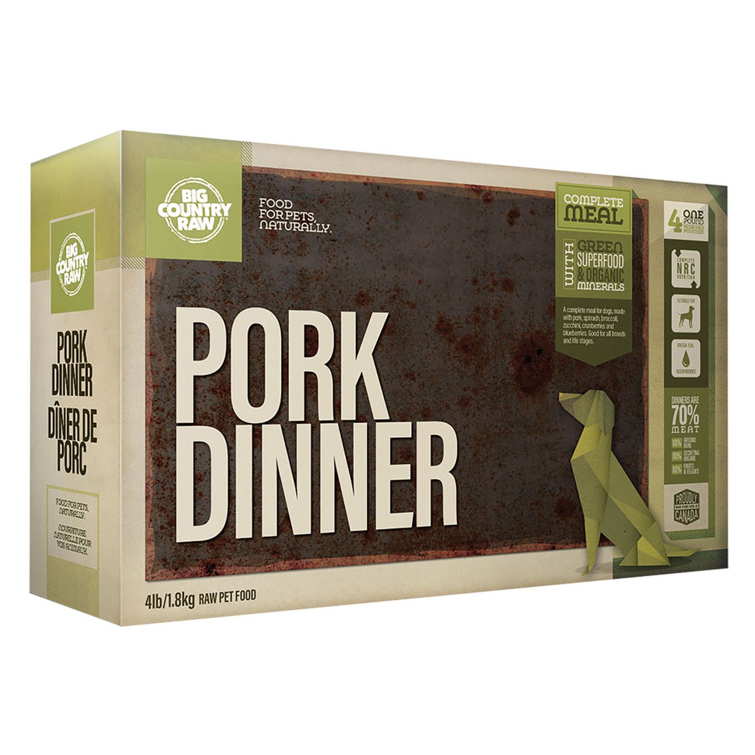 Big Country Raw Pork Dinner 4 lb Ren s Pets