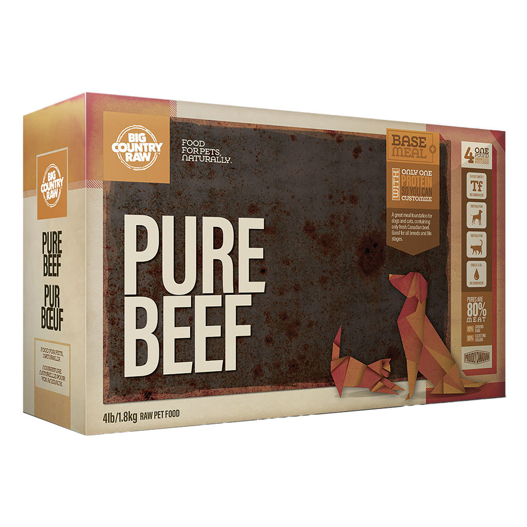 View larger image of Big Country Raw, Pure Beef - 4 lb - Frozen Dog Food