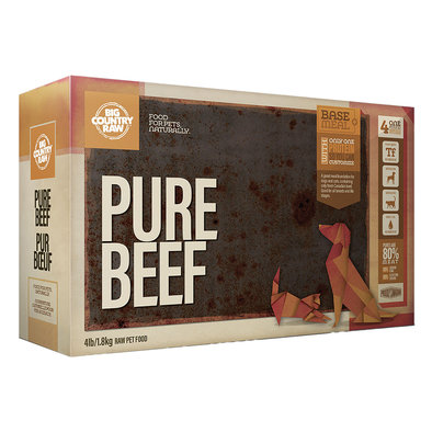 Big Country Raw, Pure Beef - 4 lb - Frozen Dog Food