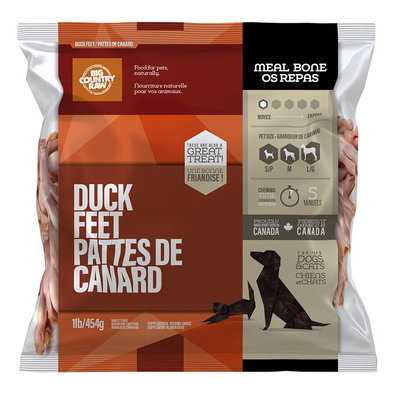 Big Country Raw, Raw Duck Feet - .45 kg - Frozen Dog Food