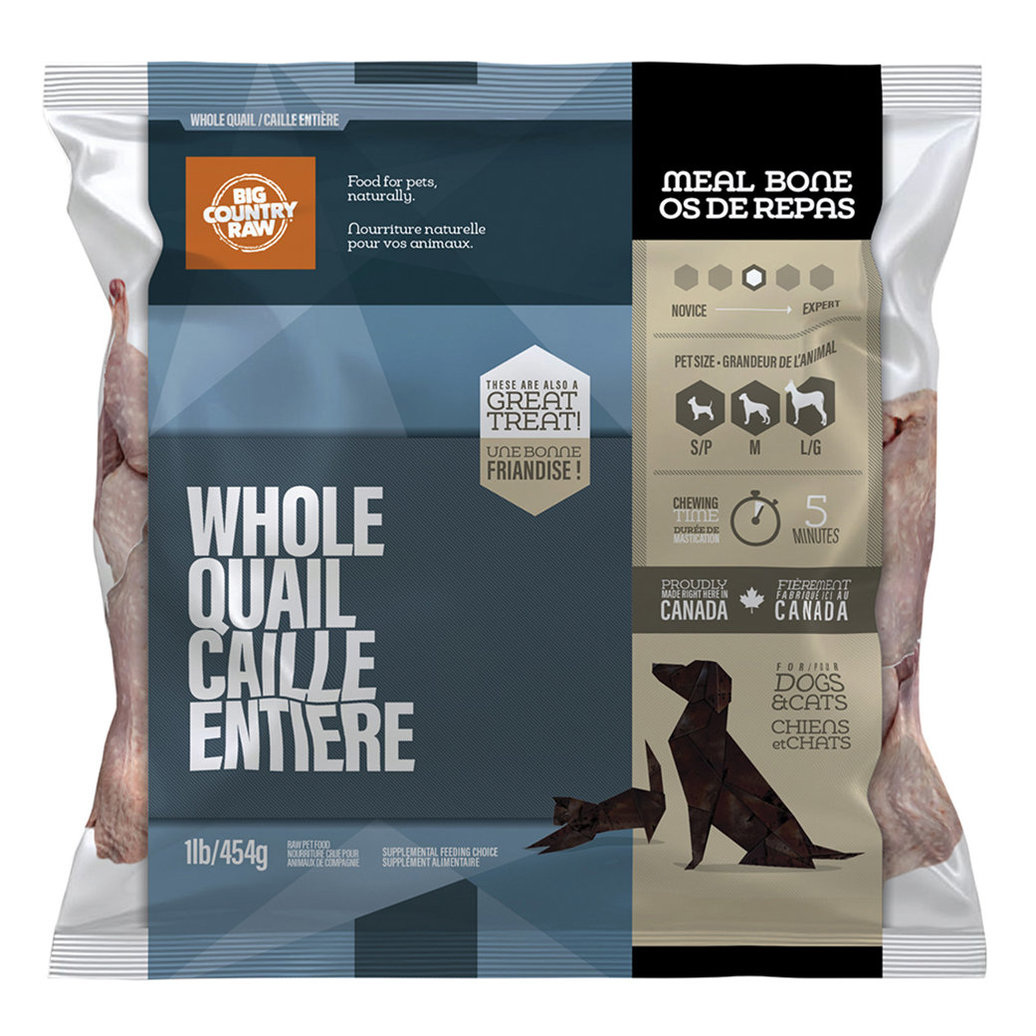 View larger image of Big Country Raw, Whole Quail - 1 lb - Frozen Dog Food