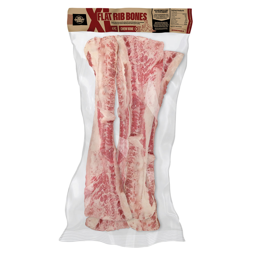 View larger image of Big Country Raw, XL Flat Rib Bone - 4 pieces - Frozen Dog Food