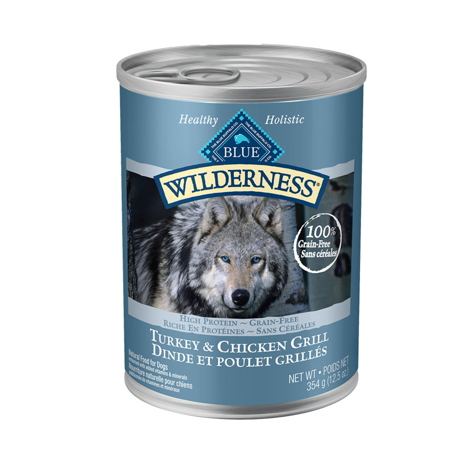 Blue Buffalo Canned Dog Food Wilderness Turkey Chicken Grill Size 354 g Wet Dog Food