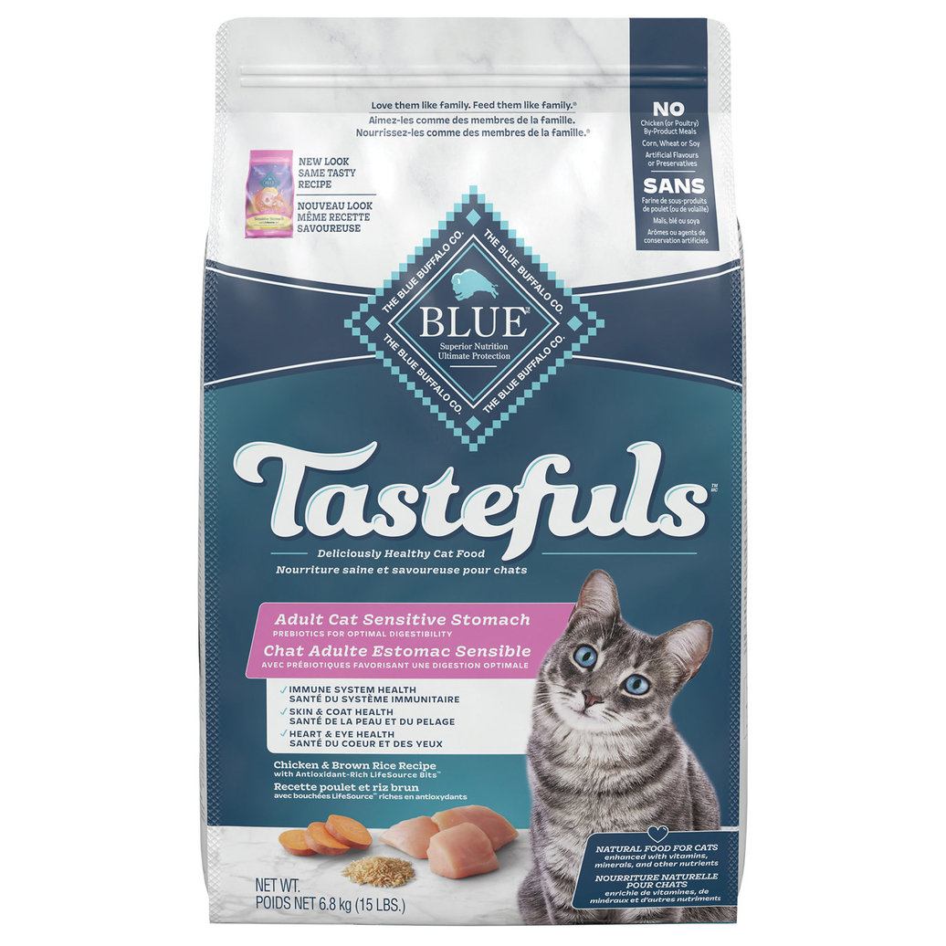 View larger image of Blue Buffalo, Tastefuls Sensitive Stomach Natural Adult Dry Cat Food, Chicken & Brown Rice