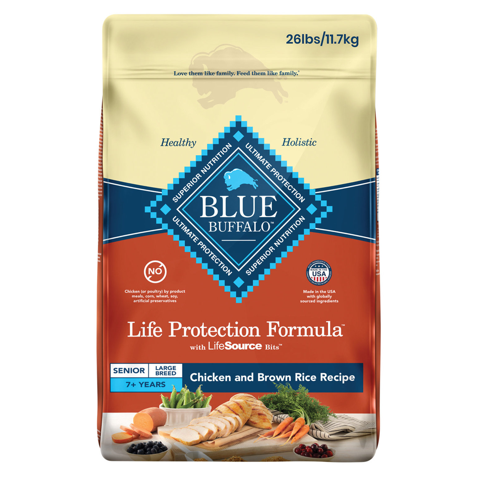 Blue buffalo senior dog food lamb and rice hotsell