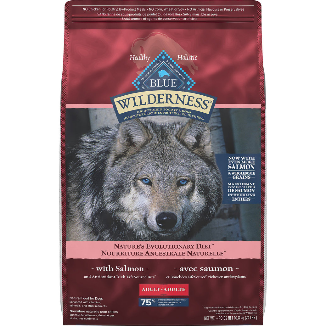 View larger image of Blue Buffalo, Wilderness with More Meat & Wholesome Grains Adult Dog - Salmon