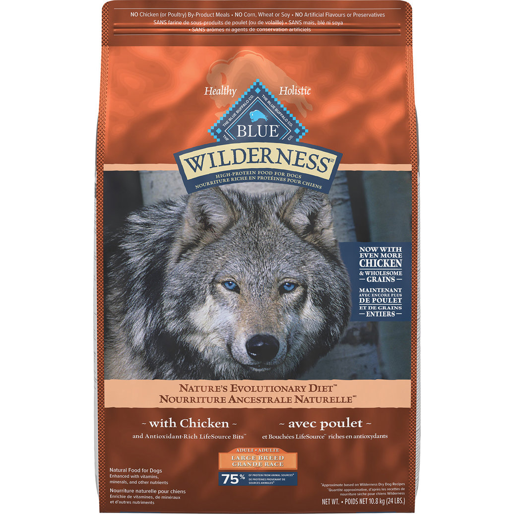 View larger image of Blue Buffalo, Wilderness with More Meat & Wholesome Grains Large Breed Adult Dog - Chicken - Dry Dog