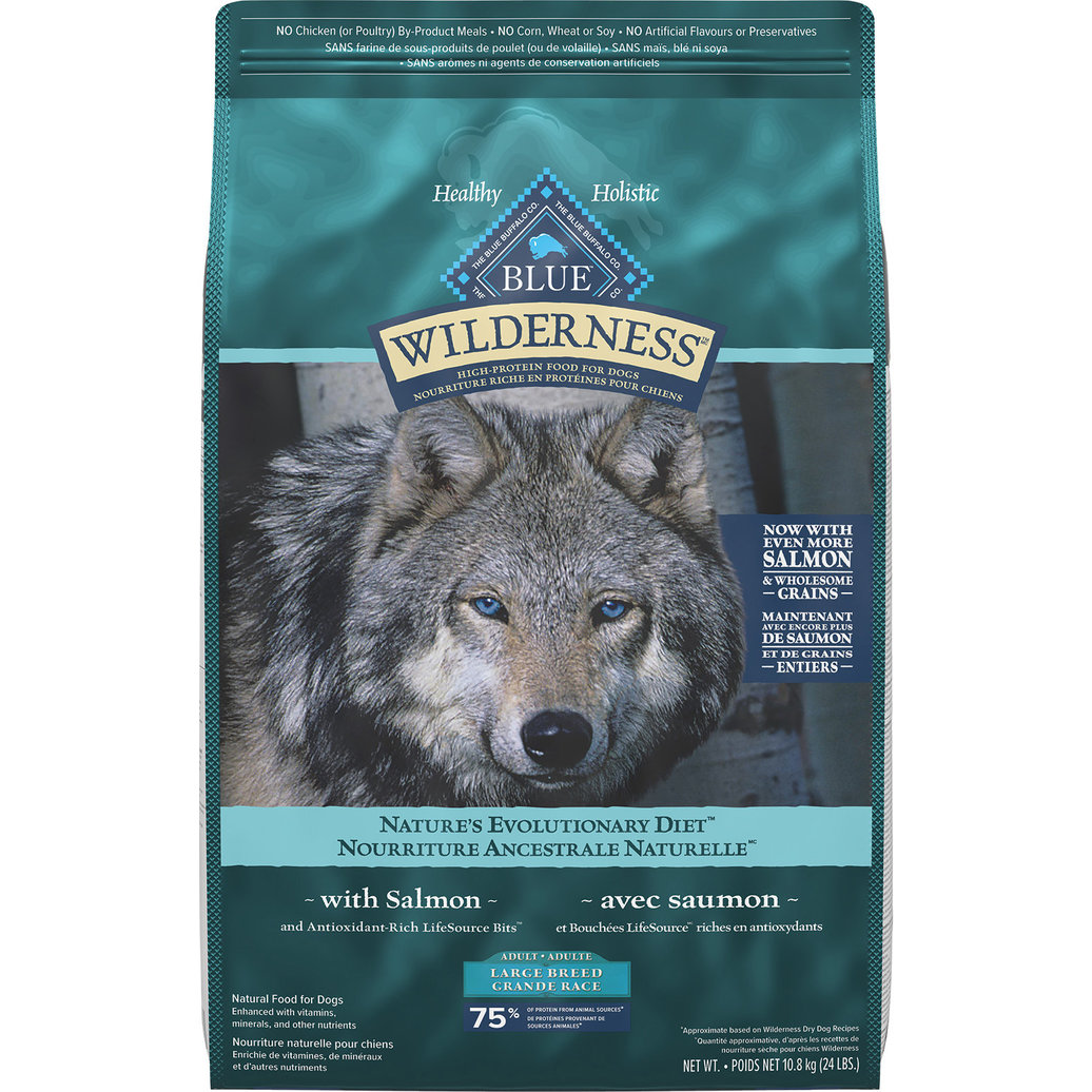View larger image of Blue Buffalo, Wilderness with More Meat & Wholesome Grains Large Breed Adult Dog - Salmon - Dry Dog 