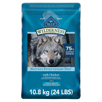 Blue Buffalo, Wilderness with More Meat & Wholesome Grains Large Breed Healthy Weight Adult Dog - Ch