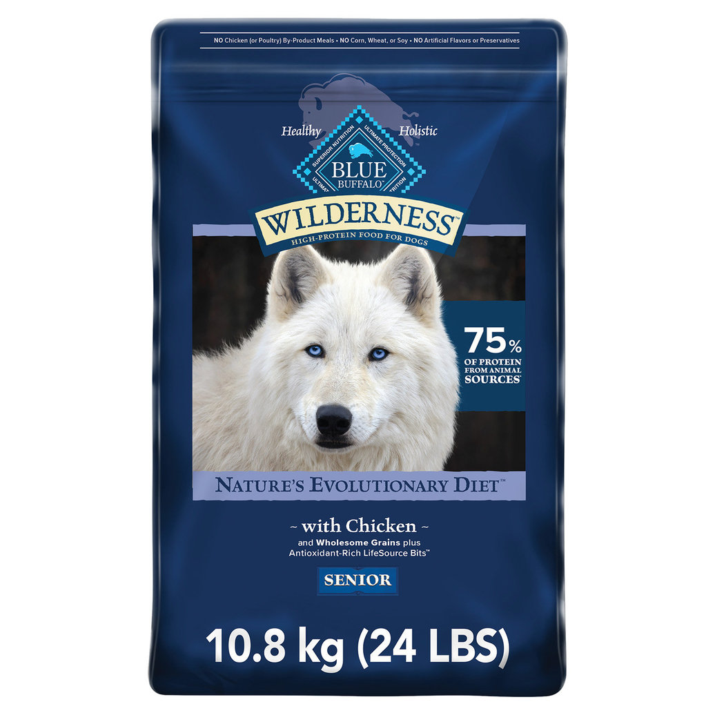 View larger image of Blue Buffalo, Wilderness with More Meat & Wholesome Grains Senior Dog - Chicken - Dry Dog Food