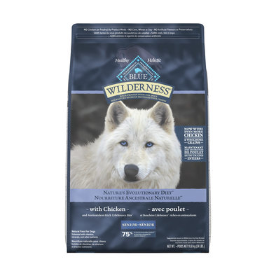 Blue Buffalo, Wilderness with More Meat & Wholesome Grains Senior Dog - Chicken - Dry Dog Food
