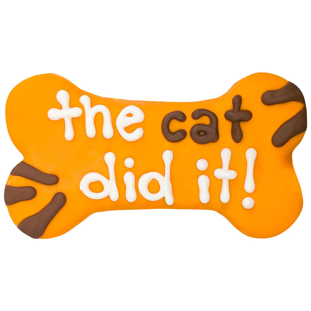 View larger image of Bosco & Roxy's, Everyday Dog Thoughts - The Cat Did It! Bone - 6" - Dog Biscuit