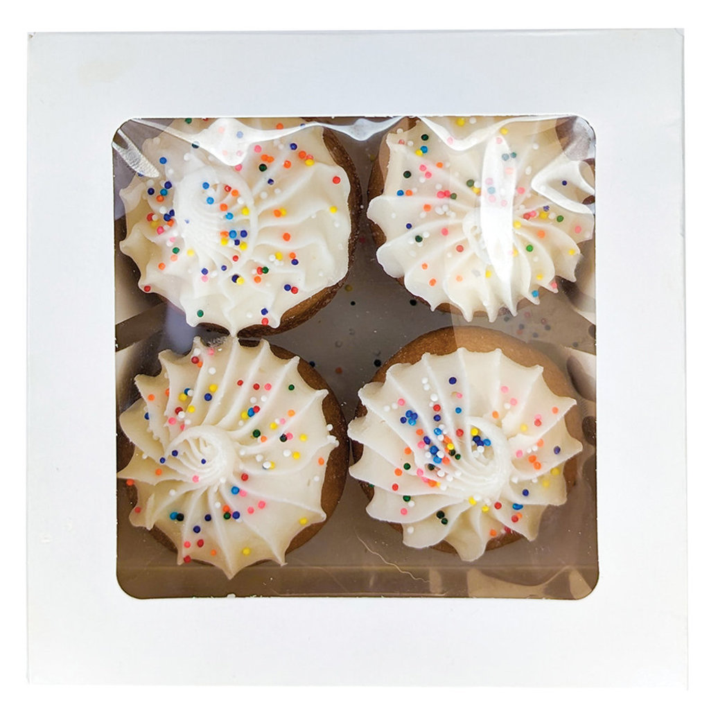 View larger image of Bosco & Roxy's, Sprinkled Vanilla Medium Cupcake - 4pk - Dog Biscuit