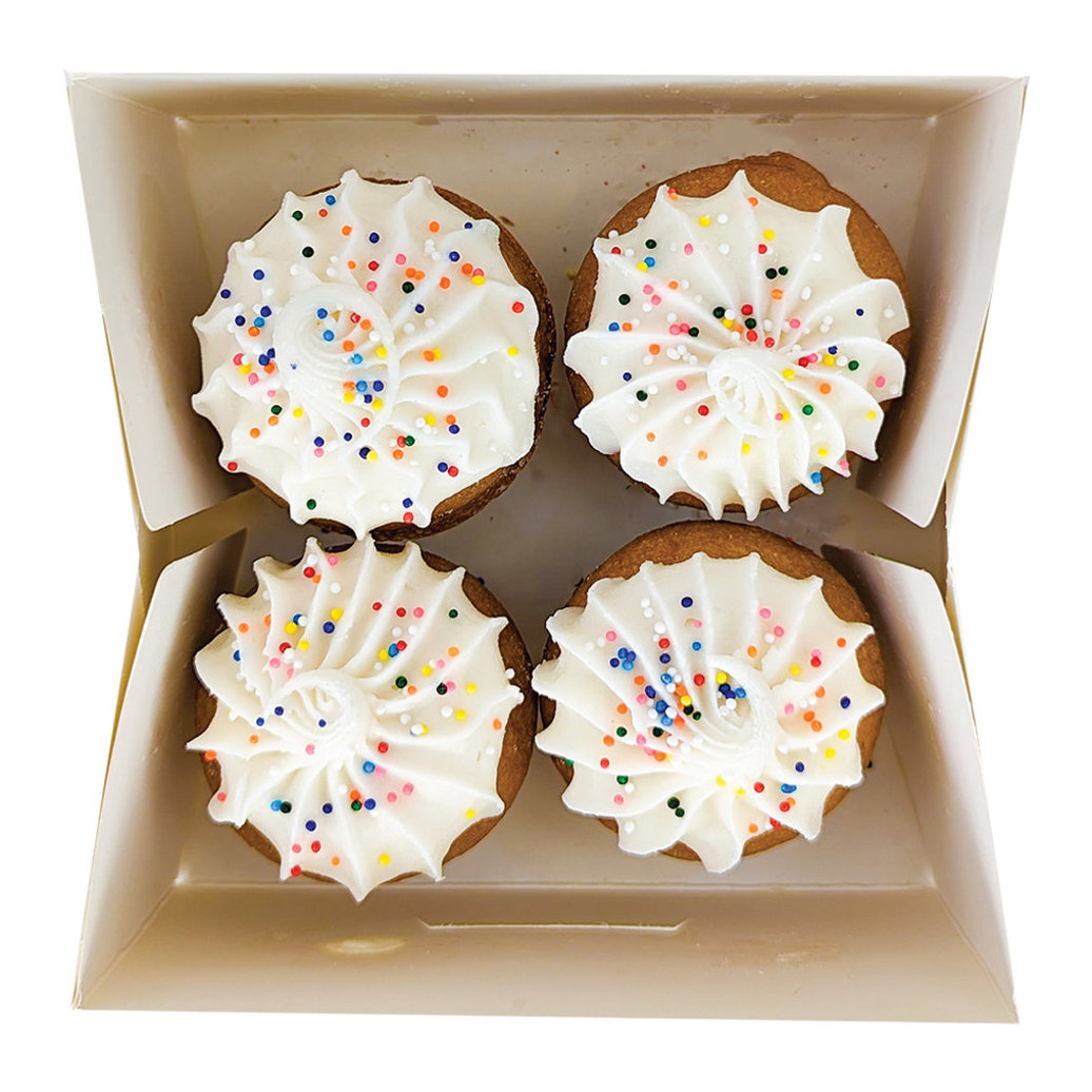 View larger image of Bosco & Roxy's, Sprinkled Vanilla Medium Cupcake - 4pk - Dog Biscuit