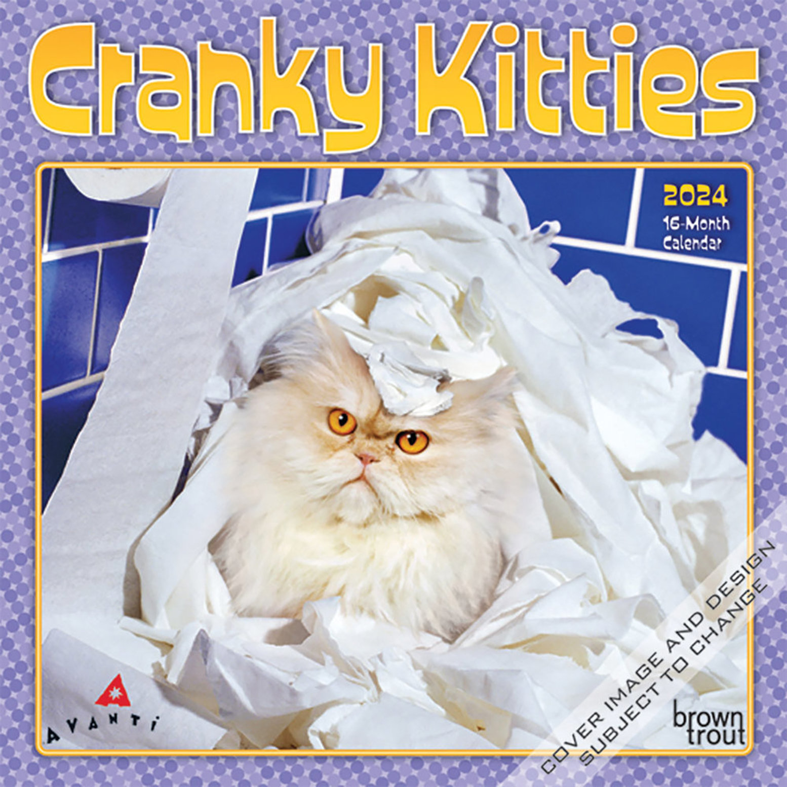 Browntrout,Calendar, 2024 Avanti Cranky Kitties 7x7" Ren's Pets