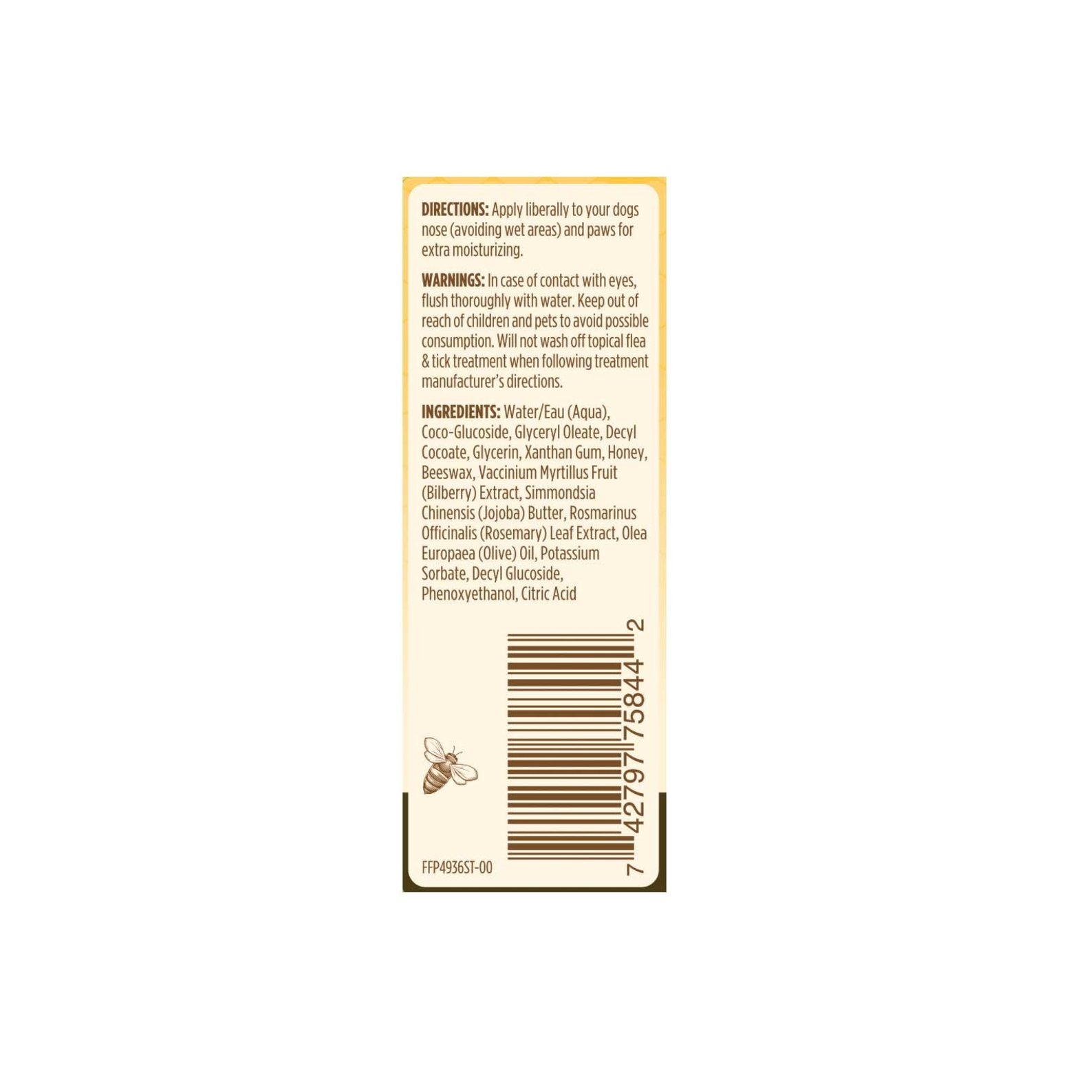 Burt s Bees Paw and Nose Dog Lotion 120 ml Ren s Pets