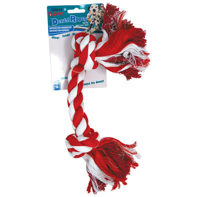 Dental Rope 2-Knot - White & Red