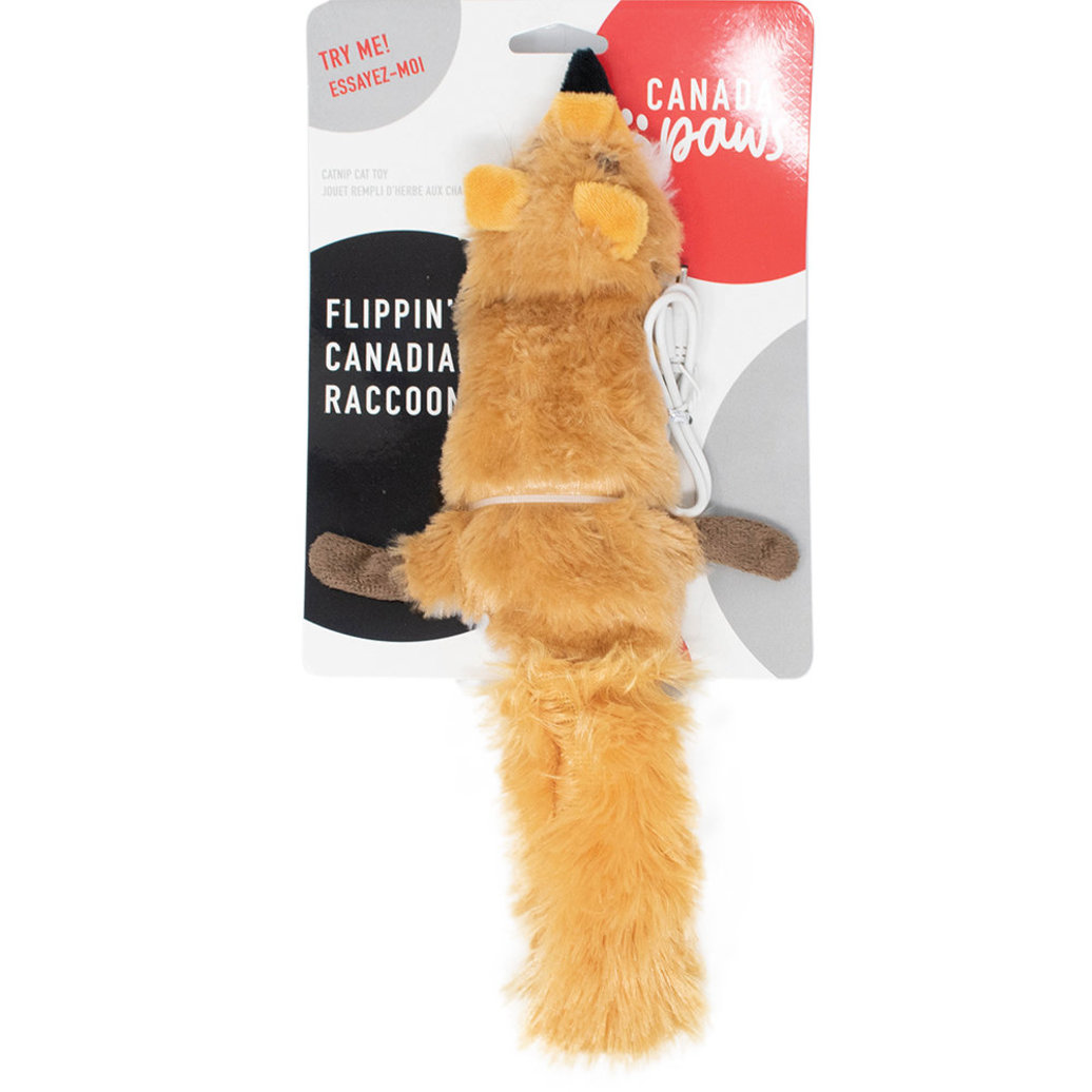 View larger image of Canada Paws, Flippin' Canadian Raccoon - 15" - Catnip Cat Toy