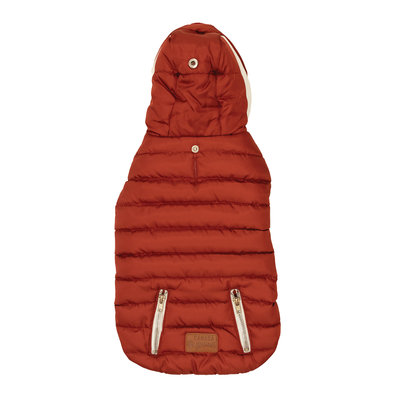 Hooded Nylon Coat - Red
