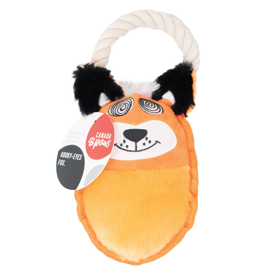 View larger image of Canada Paws, Kooky Eyes - Fox - 7" - Plush Dog Toy