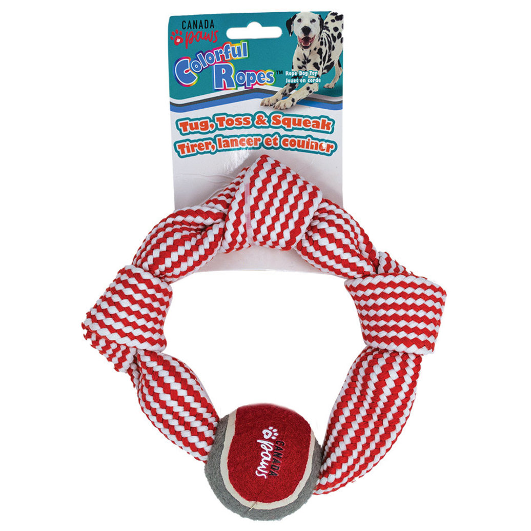 View larger image of Canada Paws, Rope Knot Ring - 13" - Medium - Tug Dog Toy