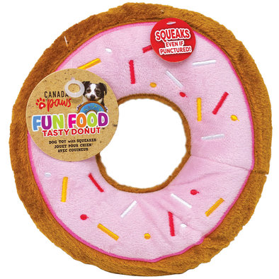 Canada Paws, Tasty Donuts - Pink - 9" - Plush Dog Toy