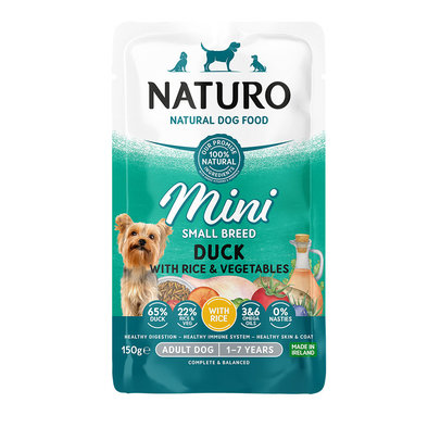 Canine Adult Mini Dog  - Duck with Rice and Vegetable - 150 g Pouch - Wet Dog Food