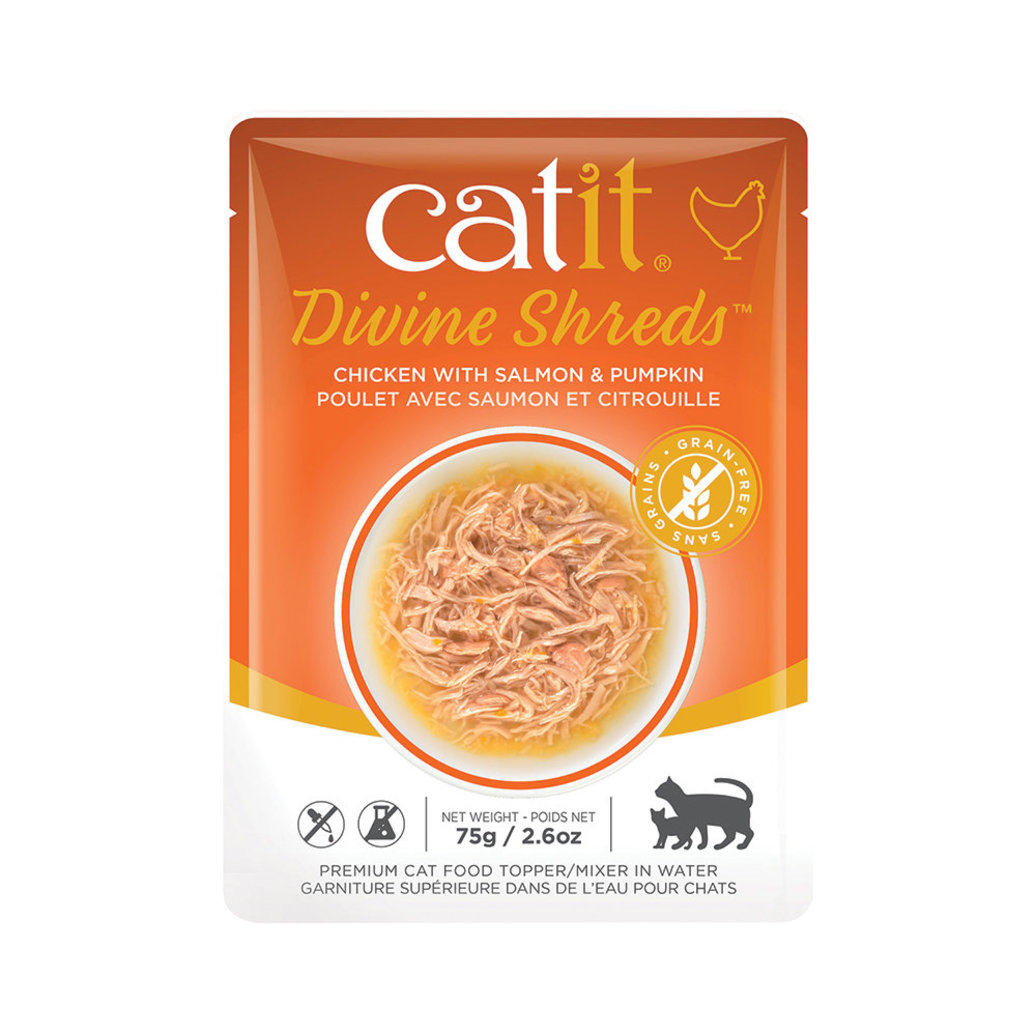 View larger image of Catit, Pouch, Adult Feline - Divine Shreds - Chicken w/ Salmon & Pumpkin - 75 g