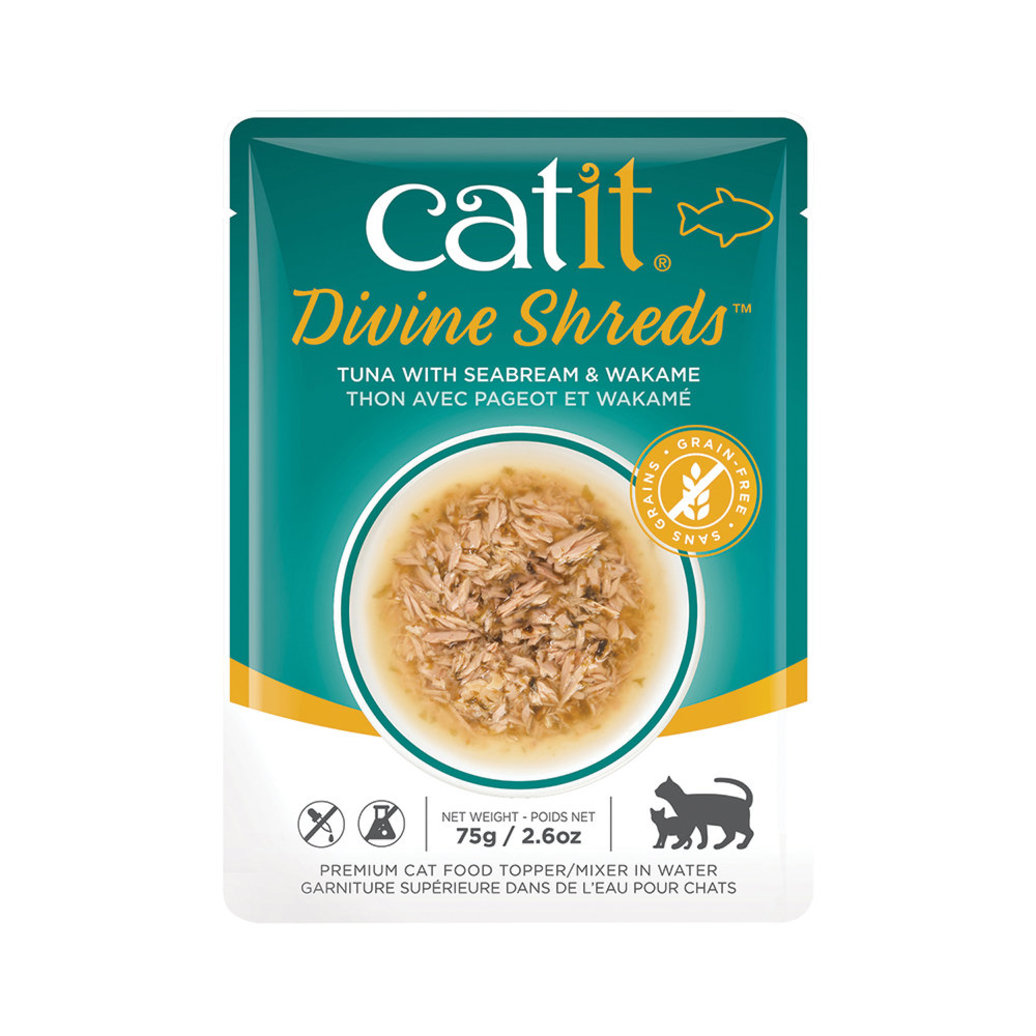 View larger image of Catit, Pouch, Adult Feline - Divine Shreds - Tuna w/ Seabream & Wakame - 75 g