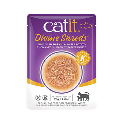 Pouch, Adult Feline - Divine Shreds - Tuna w/ Shirasu & Sweet Potato - 75 g