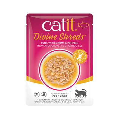 Pouch, Adult Feline - Divine Shreds - Tuna w/ Shrimp & Pumpkin - 75 g