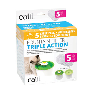 Catit 2.0 , Senses Triple Action Fountain Filter - 5 Pk