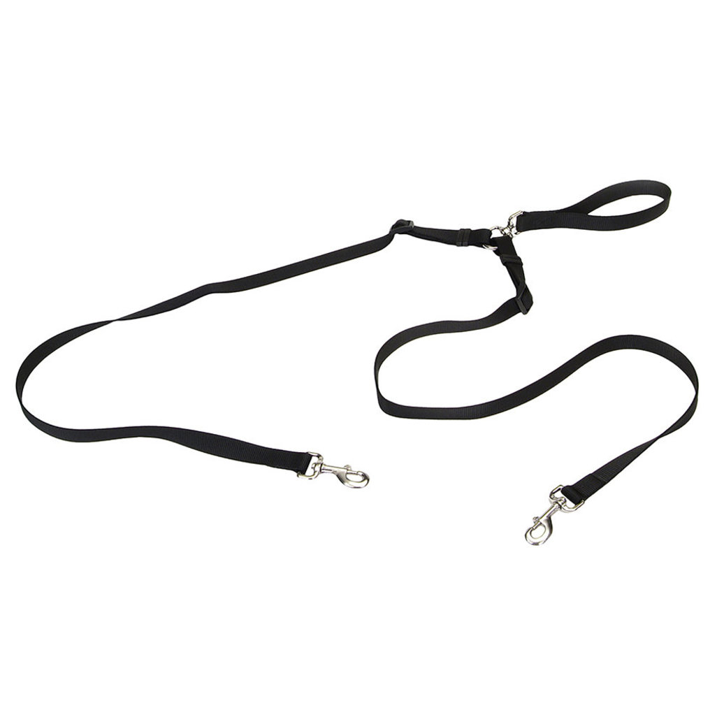 View larger image of 2 Dog Walker Tangle-Free Adjustable Leash, Black, 5/8" x 4'