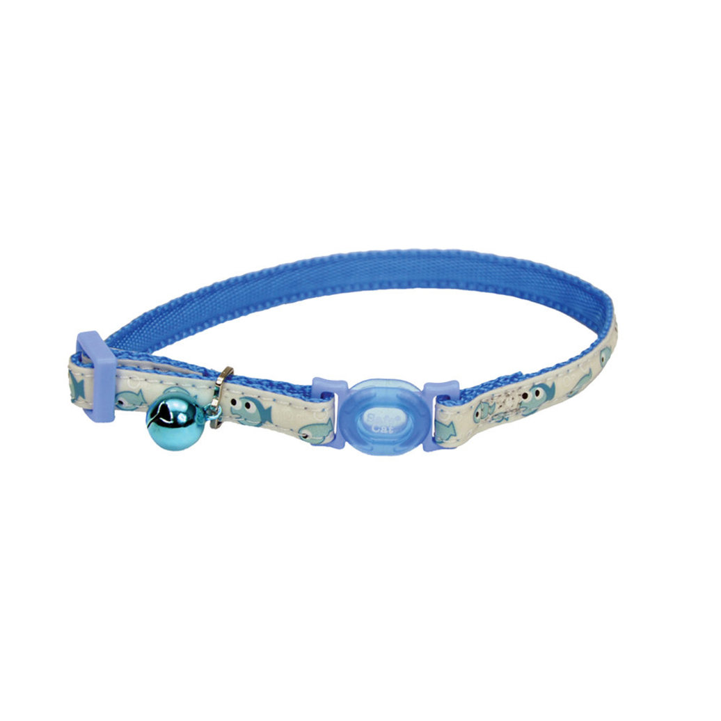 View larger image of Cat Collar - Breakaway - Glow Blue Fish-3/8"x8-12"