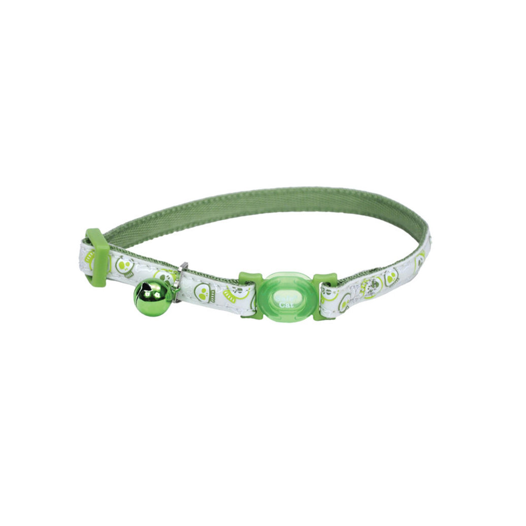 View larger image of Cat Collar Adjustable Breakaway - Glow Lime Skulls 3/8x8-12"